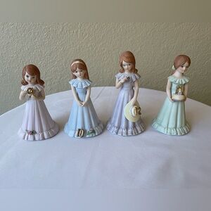 Growing Up Birthday Girls Vintage Figurines, Ages 9, 10, 11, 12